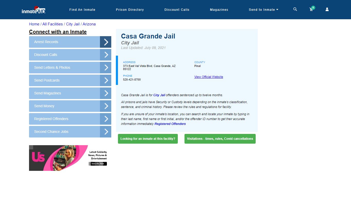 Casa Grande Jail | Inmate Locator