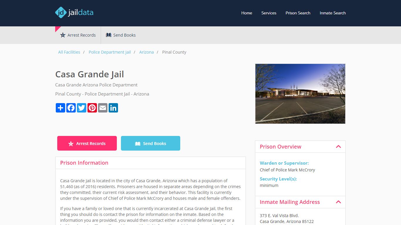 Casa Grande Jail Inmate Search and Prisoner Info - Casa Grande, AZ